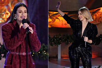 Festive Fashion: Lea Michele and Julianne Hough's 'Christmas in Rockefeller' Style!