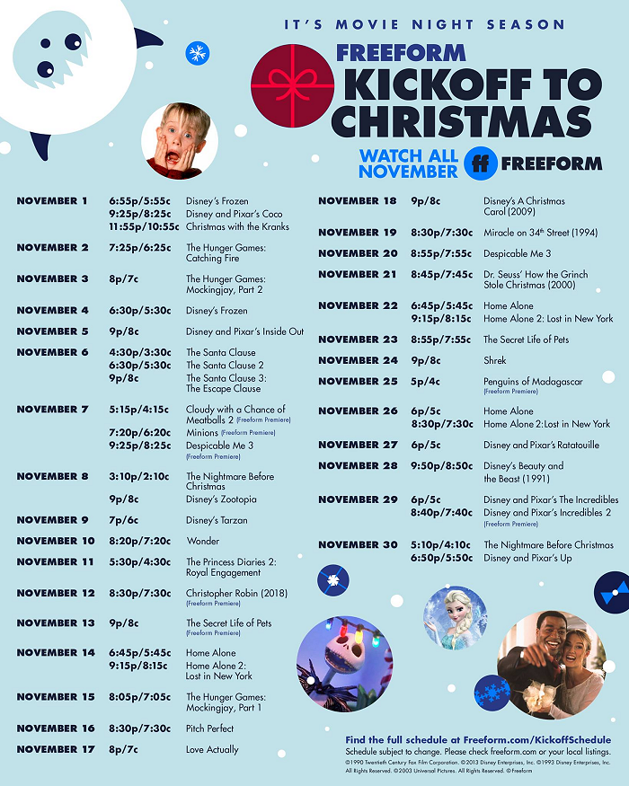 Freeform's 2020 Kickoff to Christmas Schedule: Check out the Lineup!